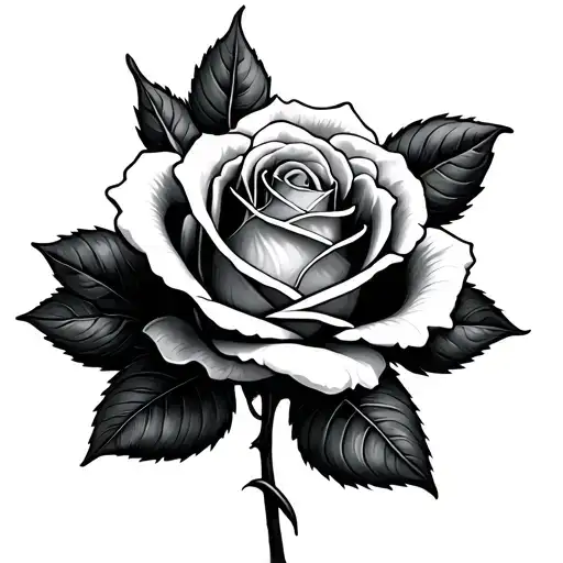 Rose With Roman Numerals