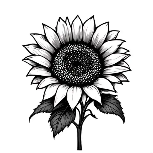 Sunflower With Handwritten Name Written