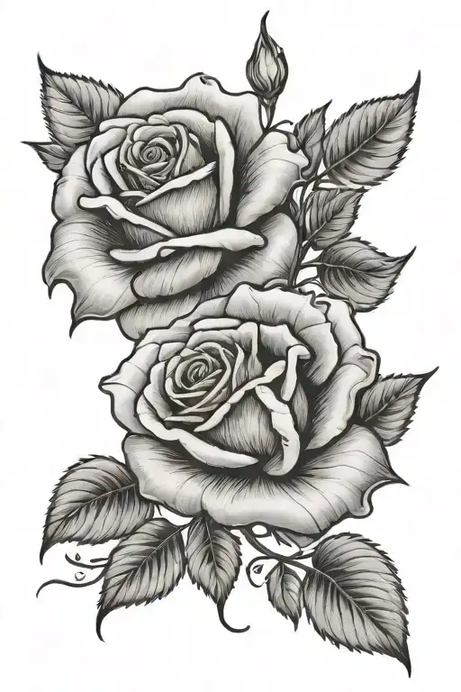 Rose Tattoo Design Featuring The Name Bella As The Stem