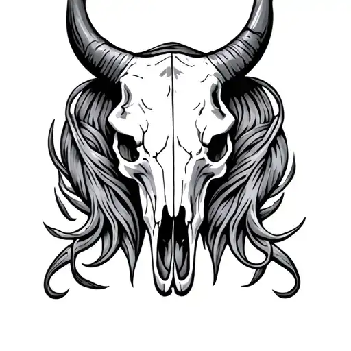 Western Bull Skull Soft Shading