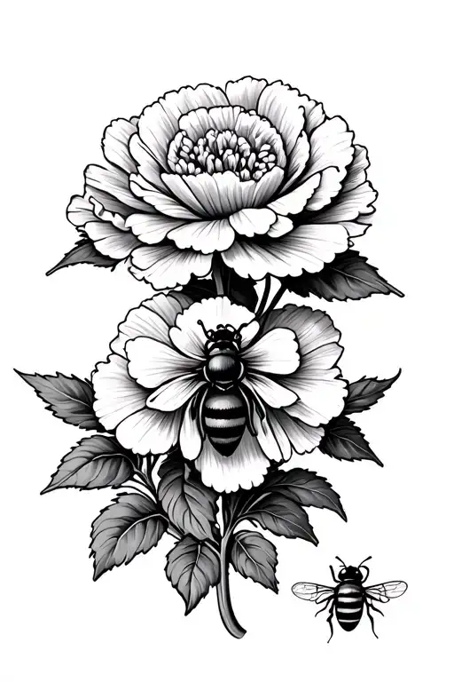 Carnations And Bee With Be Hive Honey Colm