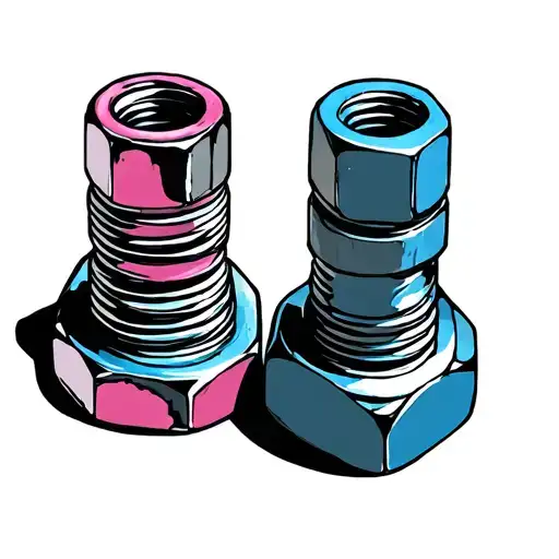 Two Wire Nuts One Blue One Pink