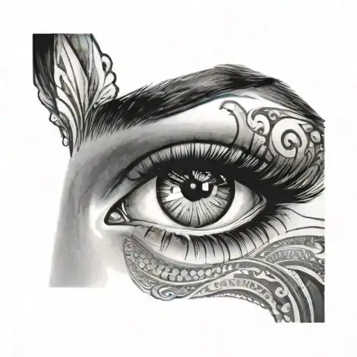 Girl's Eyes On The Background