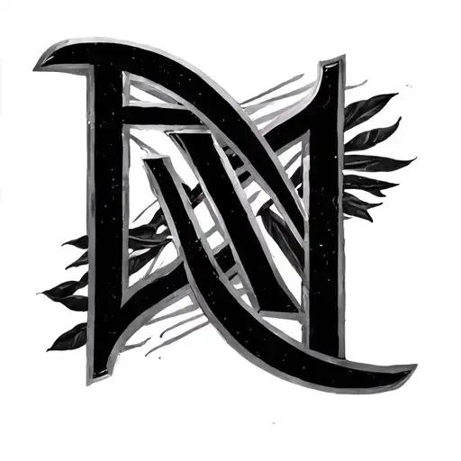 Letters F A V M Fine Line Around Crossed Lines