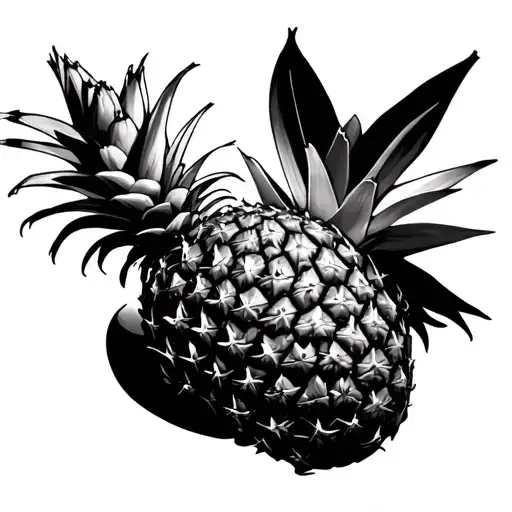 Curvy Pinup Girl With Pineapple