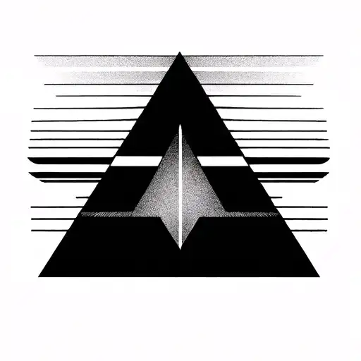 Minimalist Equilateral Triangle With Horizontal Line