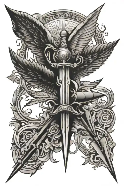 Arrow And Wings Spread