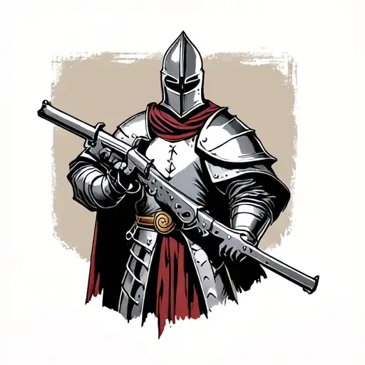Medieval Knight With Guns