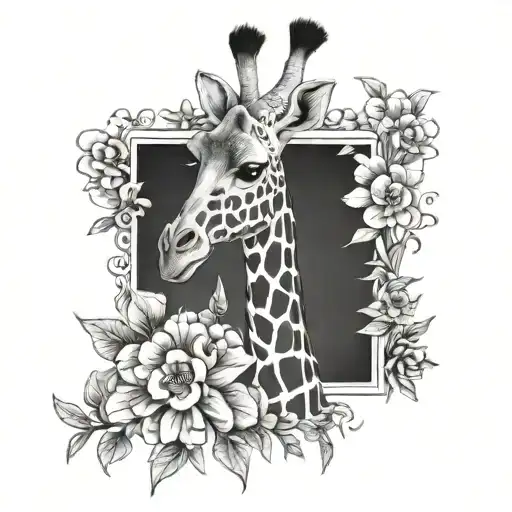 Girraffe And Flowers Jackaranda