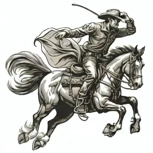 Cowboy Riding A Horse