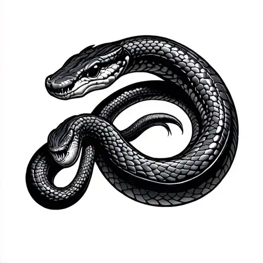 Snake Thick With An Elongated Neck