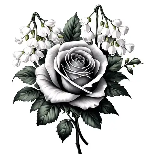 Lilly Of The Valley And Rose Bouquet