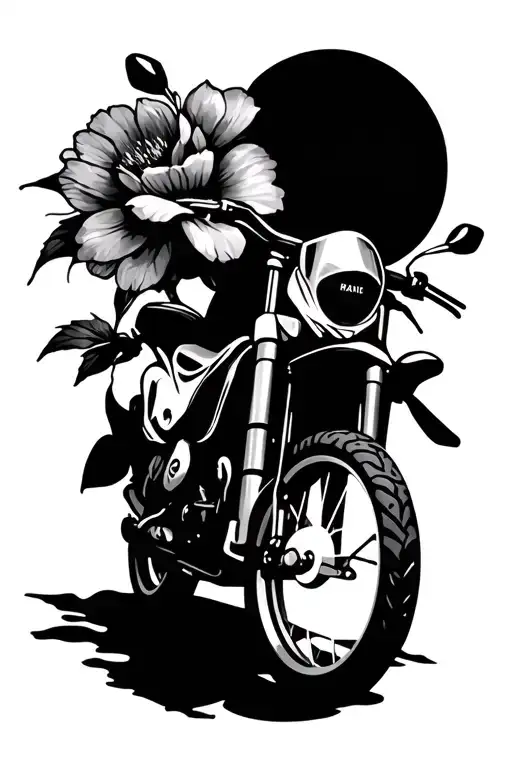 Dirtbike And Flowers