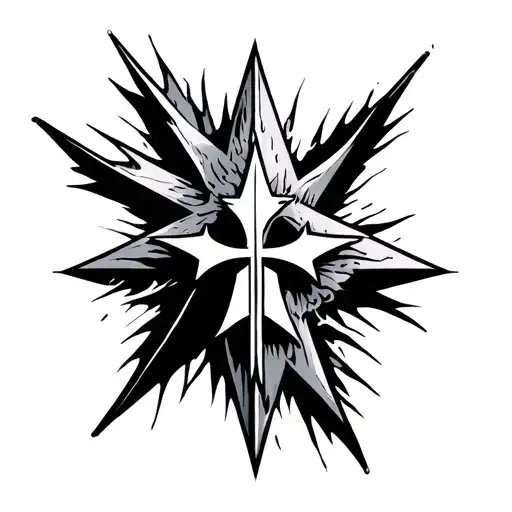 Anti Possession Tatoo With Cross Overlying Star