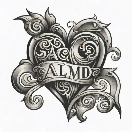 Letters A L M D In A Heart Shape