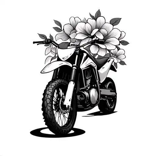 Dirtbike And Flowers