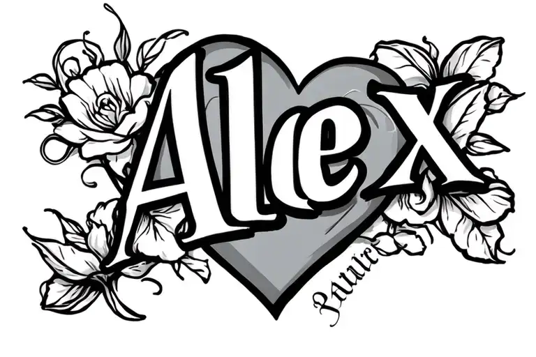 Alex First Name With A Heart