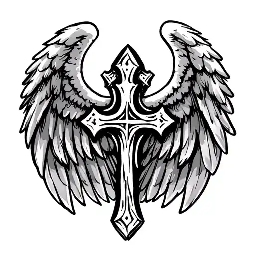 Angel Wing With Coptic Cross