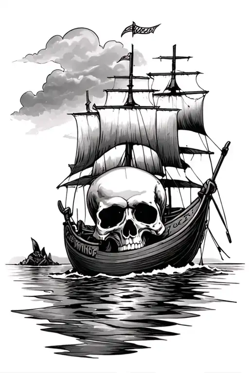 Skull With A Boat