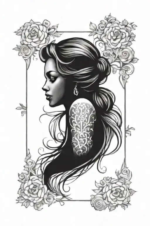 Woman Silhouette In A Frame