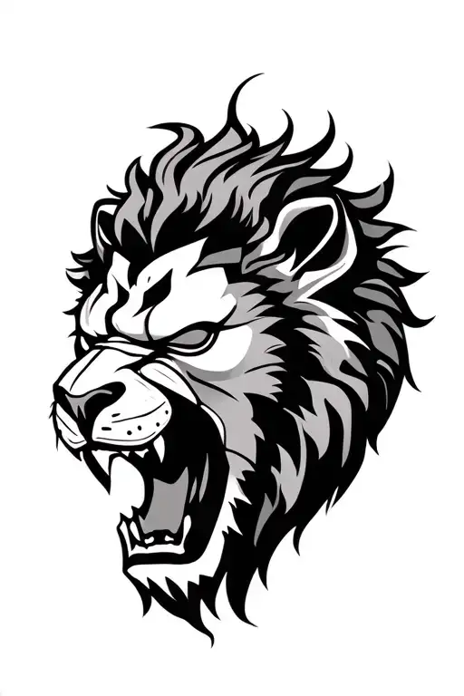 Lion Roaring Samari Mask