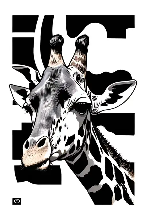 Giraffe Head With Part