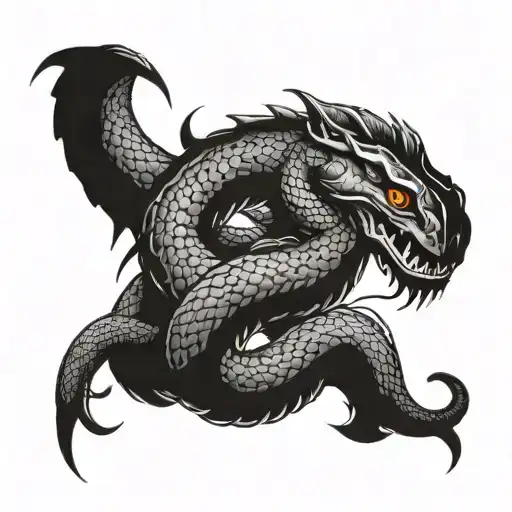 Armoured Snake Half Sleeve Featuring Elements