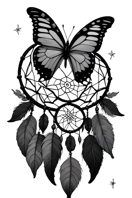 Butterfly And Dream Catcher