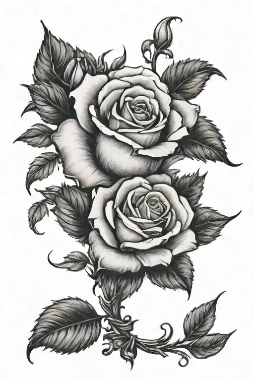 Rose And Letter A Tattoo Design