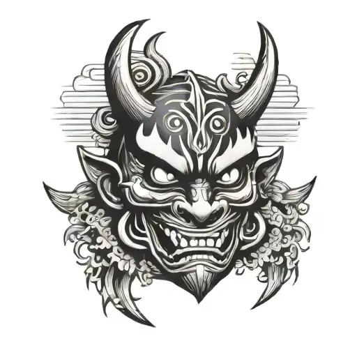 Oni Mask Admiring A Sunset