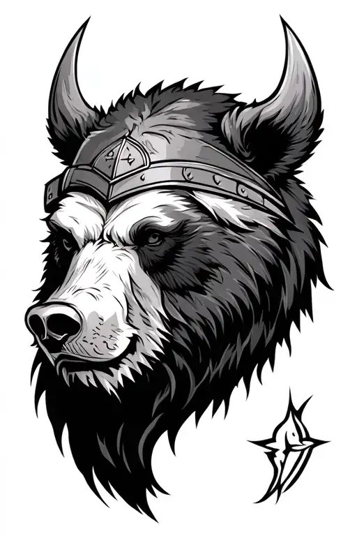 Viking Style Bear Head