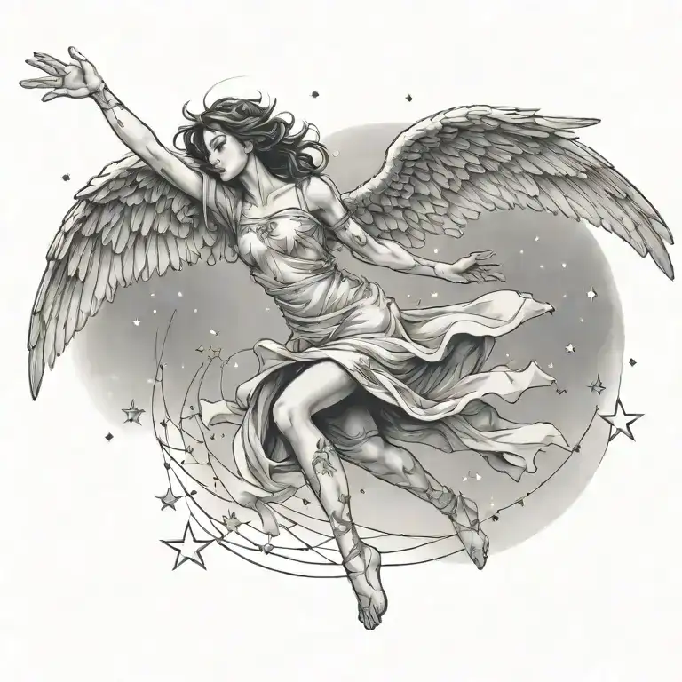 Flying Angel Falling Star Constellation
