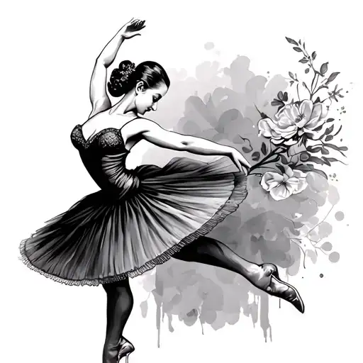Ballerina Gracefully Dancing