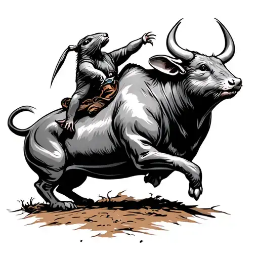 Rat Riding A Bull