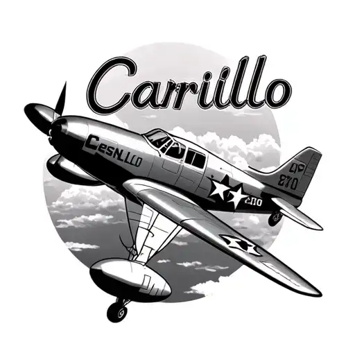 Cesna 210 Plane In Clouds With Carrillo Name Incorporated