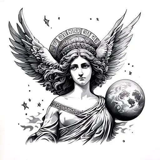 Greek Goddess With Universe