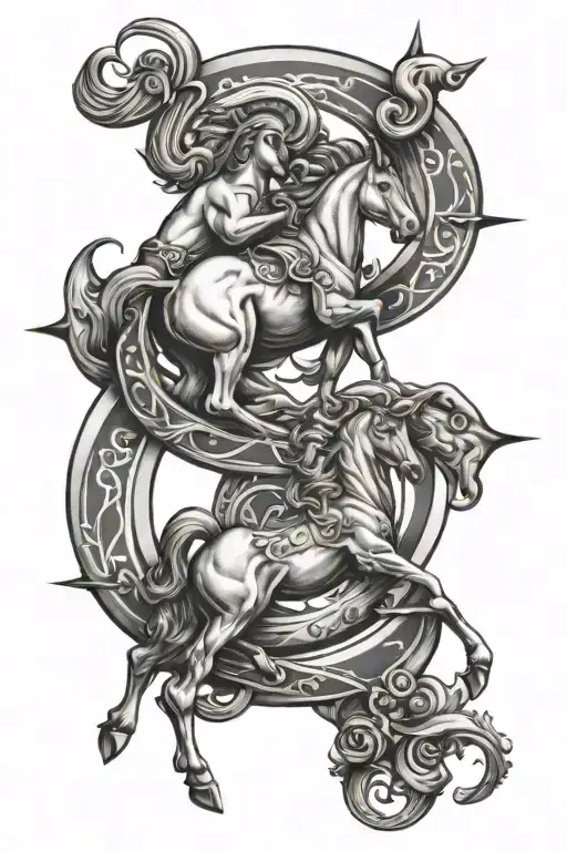 Sagittarius Aries Combined Design