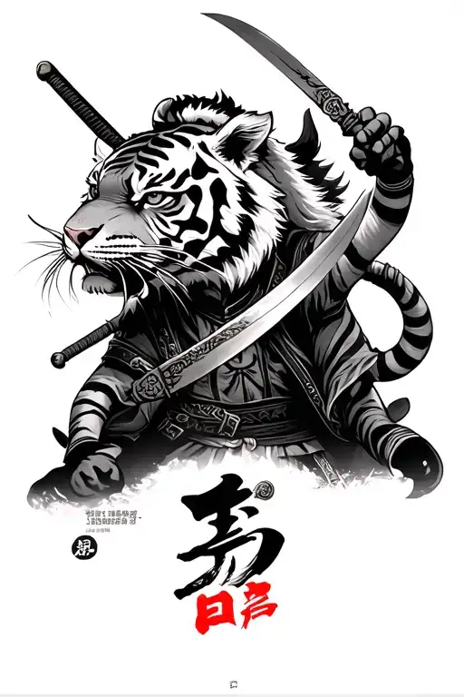 Korean Tiger With Seven Samurai Movie Poster Swords And Korean Goblin