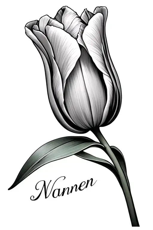 Tulip With Name Written Into The Stem