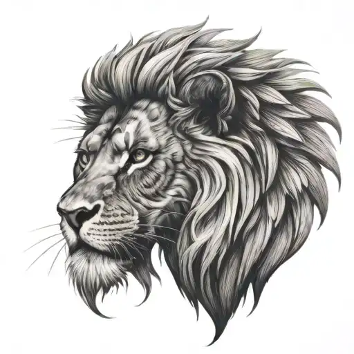 Sitting Lion Sprad Wings