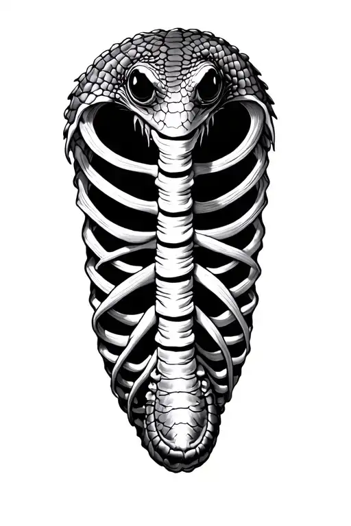 Moray Eel Cross Crossing A Rib Cage