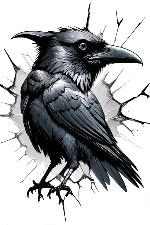 Raven Shattered Like Glass