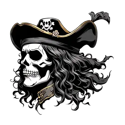 Day Of The Dead Pirate King Wearing Hat Facing Sideways