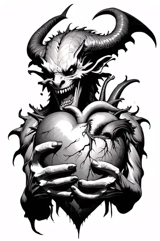 Demon Holding A Real Heart