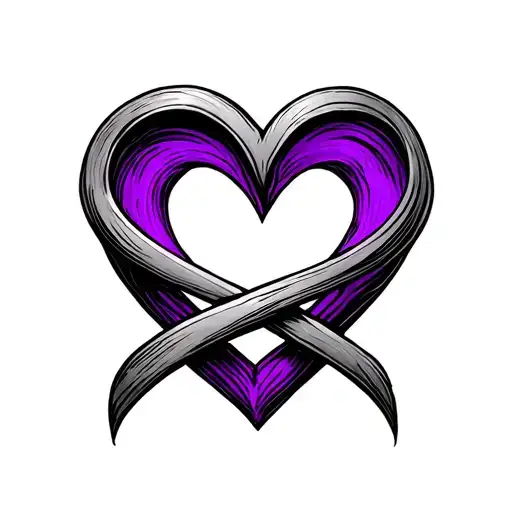 Infinity Symbol With A Purple Heart