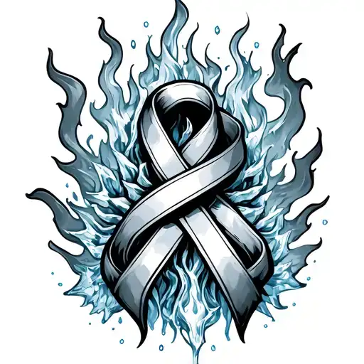 Ribbon With Ice And Fire Then Something To Represent A Spinal Cord Stimulator