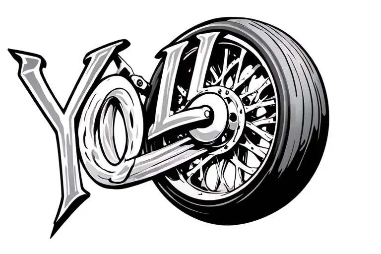 Yolo In Motor Bike Wheel Intertwined