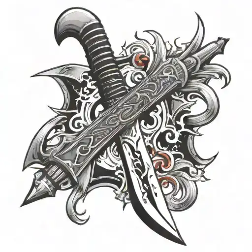 War Guitar Fire Dagger