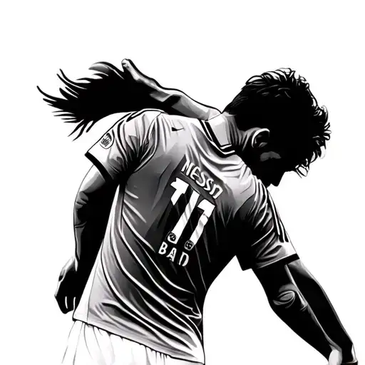 Messi Silhouette Showing His Shirt Standing