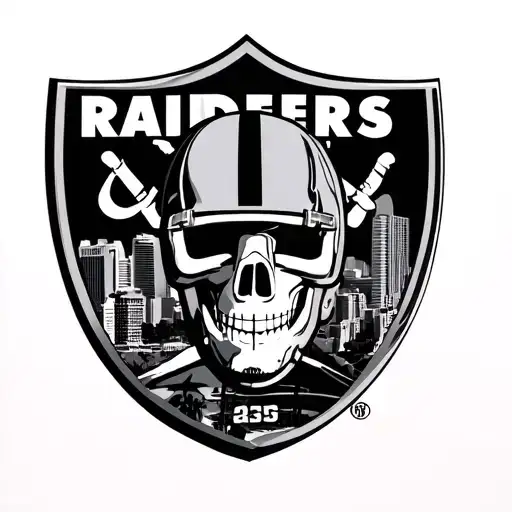 Raiders Logo Los Angeles Skyline